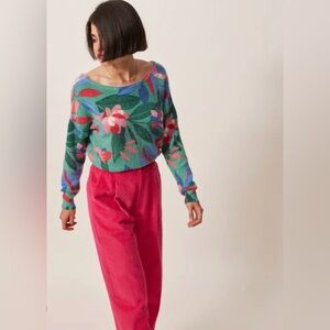 Grace and Mila Floral Alpaca Blend Sweater